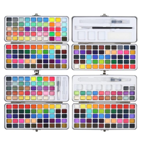 Rankcon Color Box 50 Colors Solid Watercolor Pigment Pearlescent Iron Box Art Pigment Set ...
