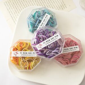 Girls Fashion Simple Solid Color Rubber Hair Tie 100piece-Pack