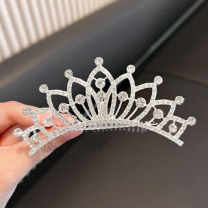 Kids Girl Fashion Elegant Pearl Crystal Rhinestone Crown Hair Accessories