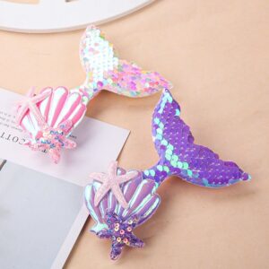 Kids Girl Fashion Cartoon Sequins Mermaid Tail Hairpin