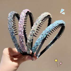 Girl Fashion Solid Color Rhinestone Hair Band
