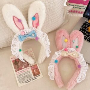 Gitl Fashion Cute Plush Bunny Ears Lace Headband