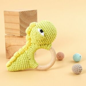 Kids Fashion Handmade Knitted Dinosaur Crochet Rattle