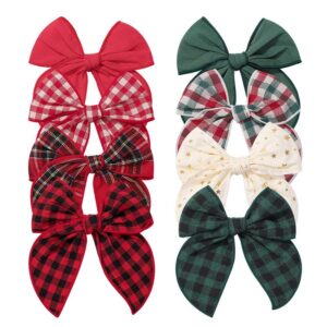 Girls Vintage Plaid Bow Knot Hair Clip