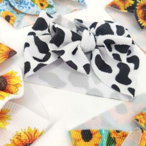 Baby Cute Flower All Over Print Big Bow Design Wide-brimmed Headband
