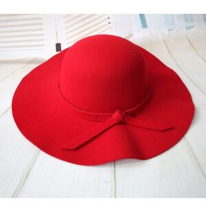 Sweet Girls Solid Color Bowknot Decor Bowler Sun Caps