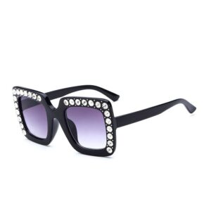 Fashion Kids Rhinestone Square Shape Sunglasses