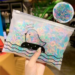1000PCS/pack Simple Colorful Rubber Kids Hair Accessories