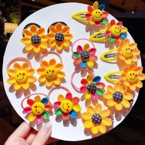 Children Cute Smiley Sunflower Hair Accessories