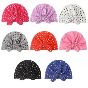 Newborn Cute Polka Dot Bow Turban Cap