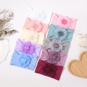 Newborn Cute Solid Color Flower Hair Band