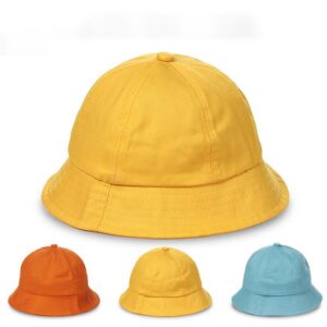 Children Simple Solid Color Sunscreen Bucket Hat