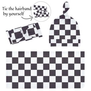 Three-Piece Newborn Wrap Towel Classic Plaid Printed Swaddle