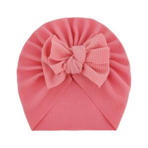 Newborn Cute Solid Color Bow Turban Cap