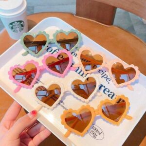 Kids Unisex Fashion Casual Valentine Basic Heart Frame Sunglasses