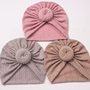 Toddlers Newborn Baby Cute Solid Color Knot Cap