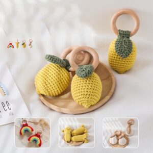 Kids Fashion Crochet Fruit Rainbow Rattle Toy