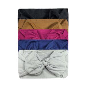 Baby Cute Solid Color Bow Hair Band 5-Piece Sets