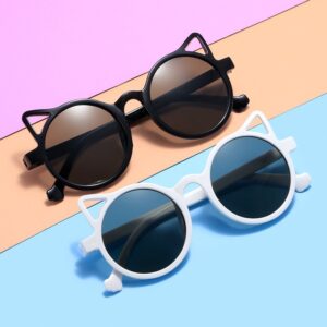 Kids Unisex Fashion Casual Cute Round Frame Solid Color Sunglasses