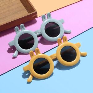 Kids Unisex Fashion Casual Cute Round Frame Solid Color Sunglasses