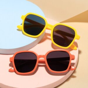 Kids Unisex Fashion Casual Square Frame Solid Color Sunglasses
