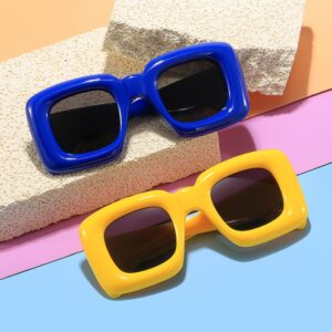 Kids Unisex Fashion Casual Cute Square Frame Solid Color Sunglasses