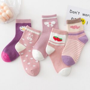 Kids Boys Girls Cute Basic Cartoon Mid-Calf Socks