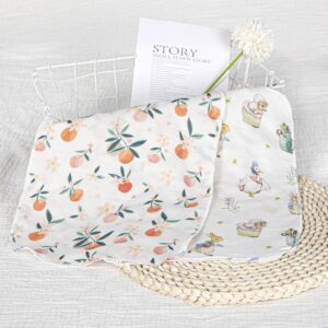 Kids Newborn Cute Cartoon Tiny Flower Print Gauze Burp Cloth