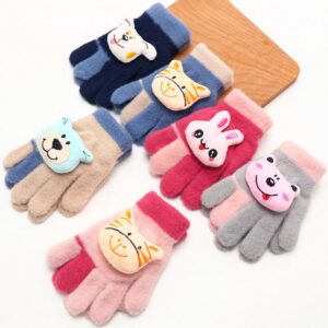 Kids Unisex Fall Winter Casual Cute Cartoon Fleeces Gloves