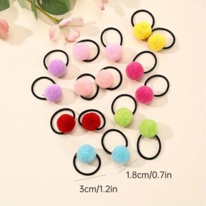 Children Kids Cute Fur Ball Hair Ring Candy Color Hair Tie Headwear