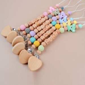 Kids Unisex Cute Cartoon Bear Heart Anti-Drop Pacifier Chains