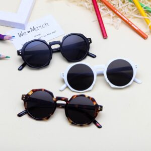 Kids Casual Irregular Shape Frame Round Lens Sunglasses