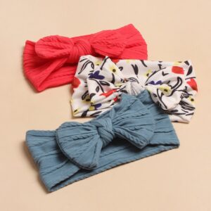 3pcs Spring Summer Baby Headscarf Children Cute Hair Bow Accessories