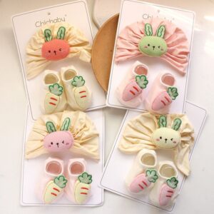 Newborn Casual Cute Cartoon Hat Socks Set