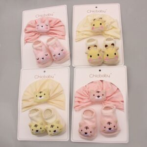 Newborn Casual Cute Cartoon Hat Socks Set
