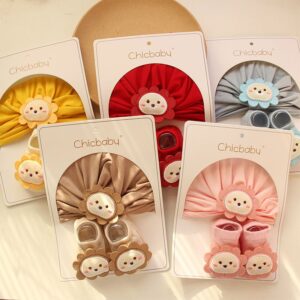 Newborn Casual Cute Cartoon Little Lion Hat Socks Set