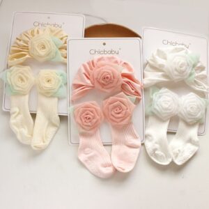 Newborn Casual Cute Flower Hat And Socks Set