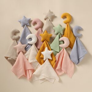 Newborn Cute Stars And Moon Solid Color Burp Cloth