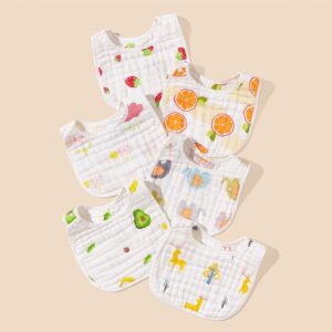 Newborn Basic Cute Cartoon Muslin Burp Cloth