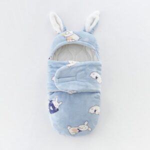 Newborn Autumn Winter Cute Cartoon Print Flannel Wrap Swaddle