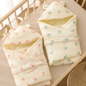 Newborn Autumn Winter Cute Cartoon Floral Print Wrap Swaddle