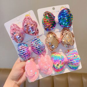 Kids Girls Cute Sweet Bow Sequins Hair Rope Hairpin