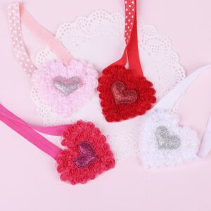Kids Simple Rose Heart-shaped Solid Color Elastic Headband