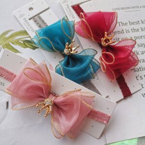 5pcs/set Baby Cute Multi-layer Three-dimensional Bow Elastic Hairband