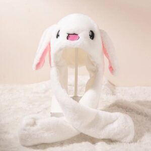 Kids Cute Bunny Ears Move Air Bag Plus Plush Thickening Cap Toy