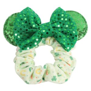 Girls Basic Green St.Parker Green Shamrock Sequin Hair Tie