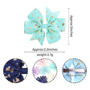 Children Kids Toddlers Girls Ribbed Bow Hairpin Hair Accessories