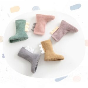 Kids Cute Dinosaur Coral Fleece Floor Socks