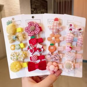 5pcs/set Girls Cute Bow Flower Hairpin