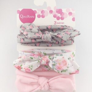3pcs/set Kids Basic All Over Print Bow Rabbit Ear Headband